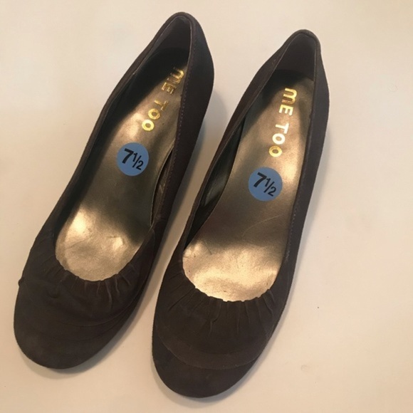 Me Too‎ Stacey Wedge Pumps shoes brown 7.5 - Picture 1 of 6